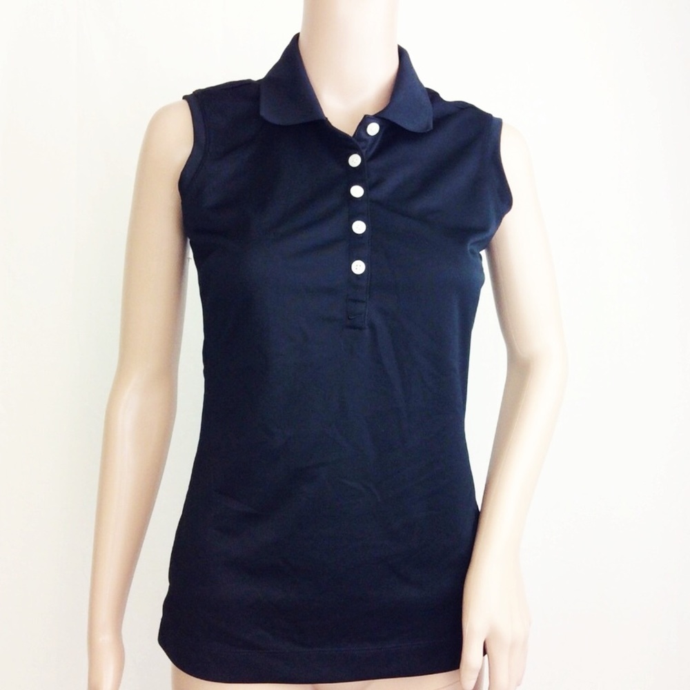 Nike Golf Top Dri Fit Polo Black Sleeveless